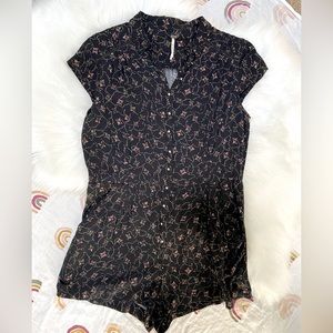 Free People short sleeved button up romper